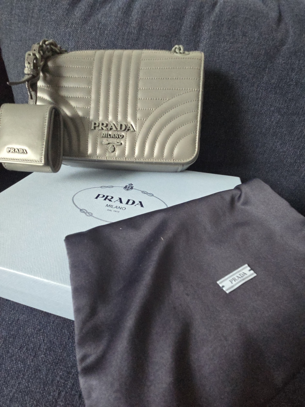 Prada Diagramme Bag Dark Gray - Picture 10 of 16